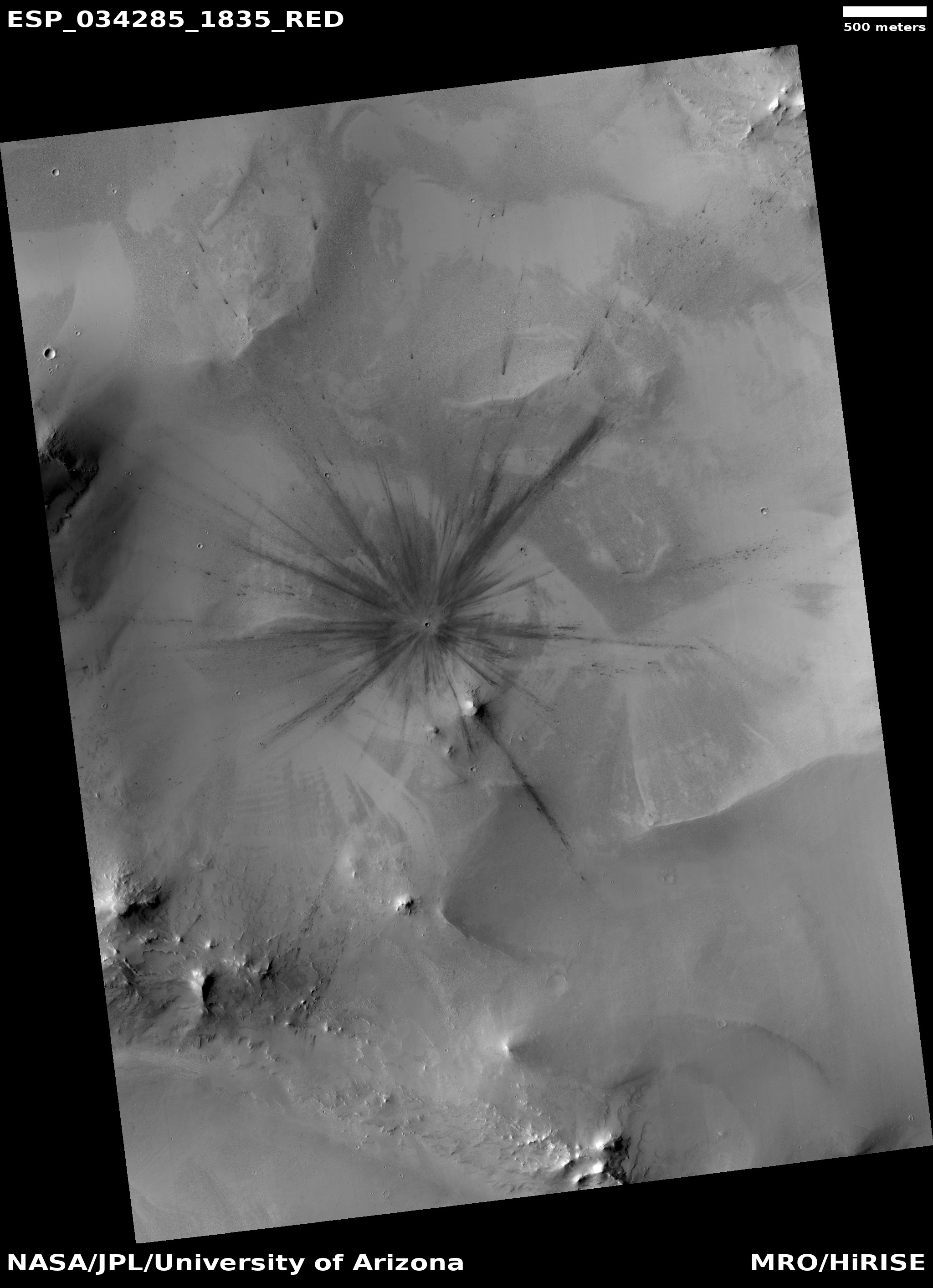 Imagen de menor escala. Fuente: NASA/JPL-Caltech/Univ. of Arizona