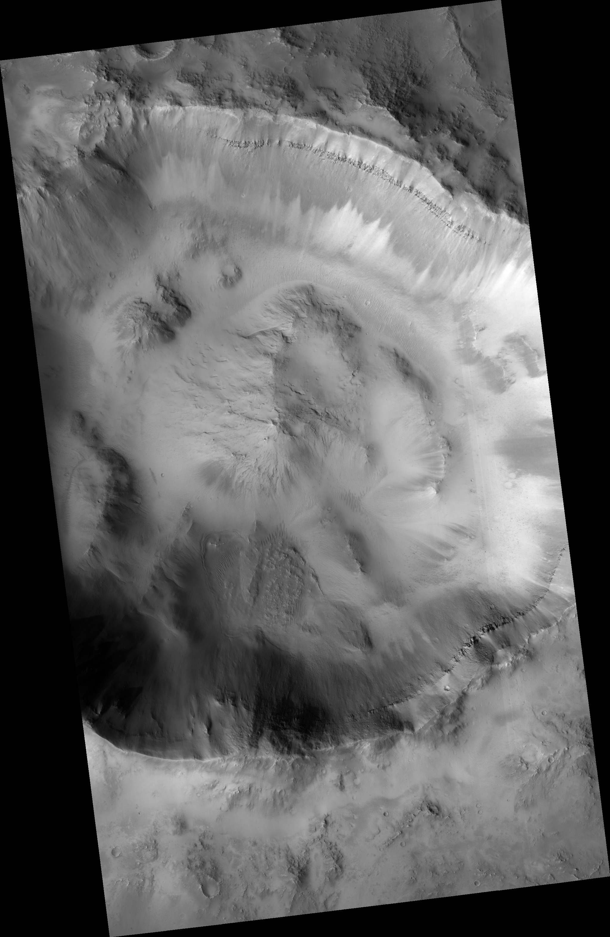 HiRISE | Distinct Bedrock Layer Exposed in Crater Rim North of Curie ...