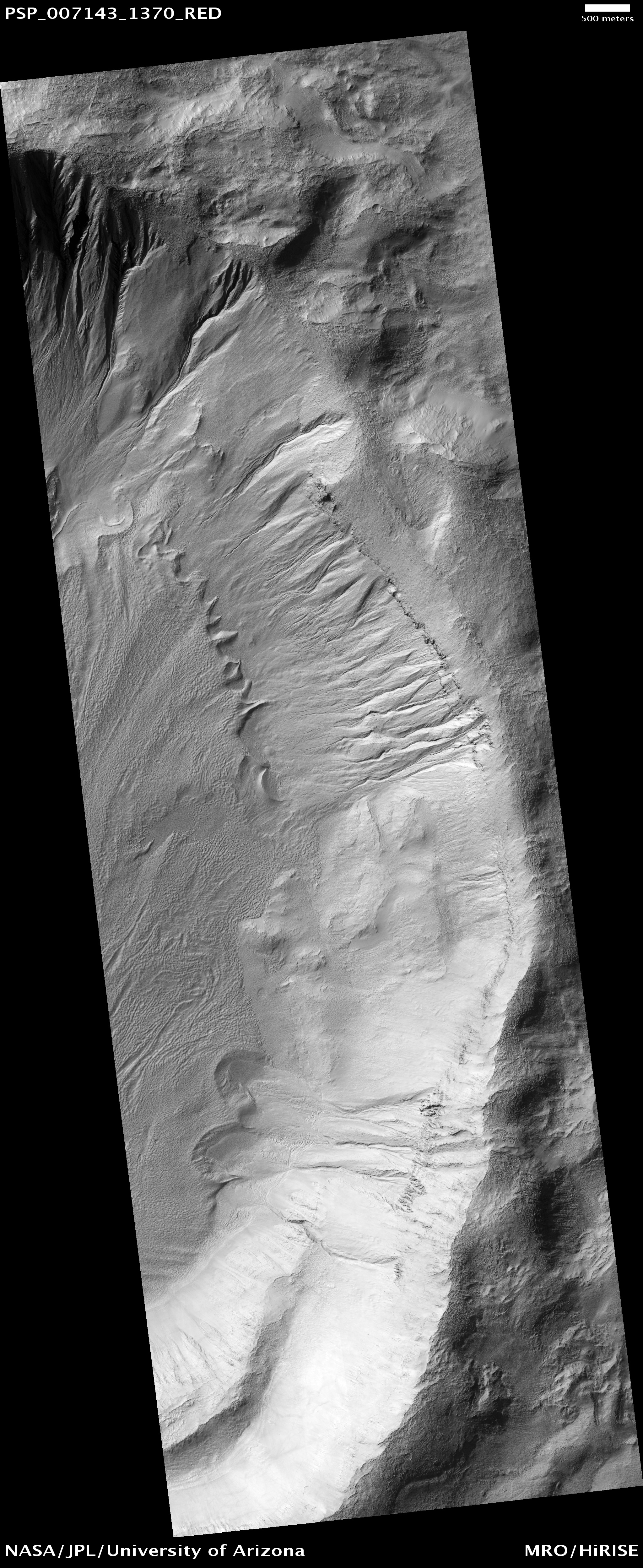 Gully Alcoves at the Very Top of a Slope | Mars From Space